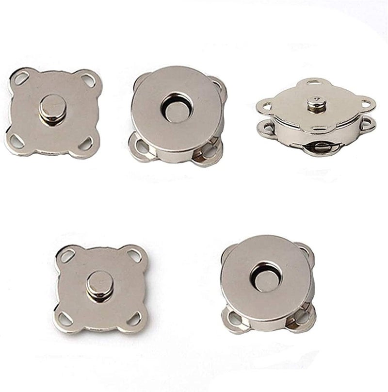 VOBRAMY 20 Sets Magnetic Snaps Button for Purse Handbag Wallet Overcoat Bag 19 mm Silver Fasteners Snap Buttons (19mm) - Image 2